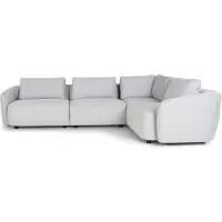 Ebuy24 Bergen canapé d'angle réversible gris clair.