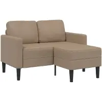 vidaXL Canapé 2 places avec méridienne en L coloris cappuccino 125 cm similicuir