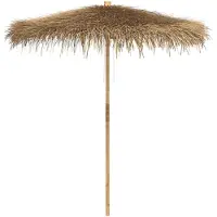 vidaXL Parasol Tiki avec toit en feuille de bananier 240 cm bambou
