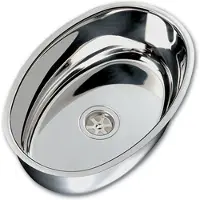 Hollex Évier ovale en acier inoxydable 360 x 130 mm