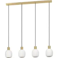 Eglo Lampe de table à manger dorée Manzanares avec verre blanc