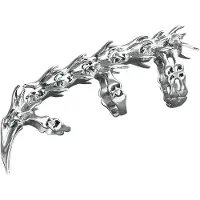 EtNox hard and heavy Bague de - Backbone - pour Femme - couleur argent - Taille S