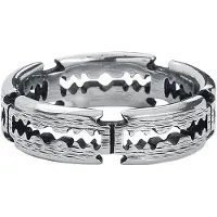 EtNox hard and heavy Bague de - Lames De Rasoir - pour Homme - couleur argent - Taille XL