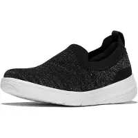 Original Brands Baskets super Q tricotées à enfiler Femme Noir/Silvereen