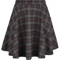 Banned Retro Jupe courte de - Jupe Evasée Rock Check - XS - 4XL - pour Femme - gris/lilas - Taille 4XL