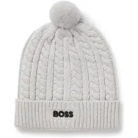 BOSS Bonnet en maille torsadée avec logo brodé pour enfant
