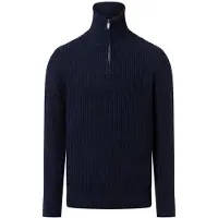 Selected En Maille De Laine Mélangée Pull À Demi-fermeture Éclair Homme Bleu M