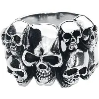 EtNox hard and heavy Bague Gothic de - Crânes - pour Homme - couleur argent - Taille L