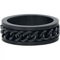 EtNox hard and heavy Bague de - Maille D'Acier - pour Unisexe - noir - Taille XS