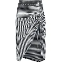 Banned Retro Jupe mi-longue Rockabilly de - Beach Breeze Skirt - S - 4XL - pour Femme - noir/blanc - Taille 4XL