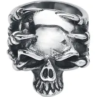 EtNox hard and heavy Bague Gothic de - Crâne Griffe - pour Homme - couleur argent - Taille M