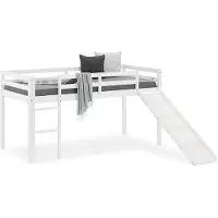 Homestyle4u Lit Mi-Hauteur - Couleur Blanc