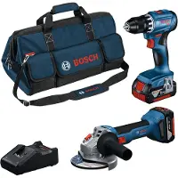 Bosch Gsr 8v-45+gws18v-8+2x4.0ah+bolsa Electric Tools Kit Bleu One Size / EU Plug 220V