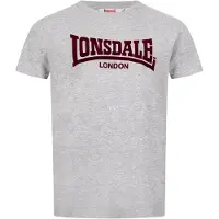 Lonsdale T-Shirt 'London' gris chiné / rouge foncé
