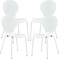 En.casa Chaise de salle à manger 'Etne' set de 4 bois métal 85 x 48 x 50 cm blanc