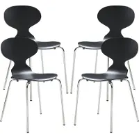 En.casa Chaise de salle à manger 'Kil' lot de 4 chaises de cuisine 80 x 47 x 48 cm bois structure métal noir/chrome