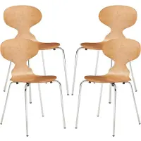 En.casa Chaise de salle à manger 'Kil' lot de 4 chaises de cuisine 80 x 47 x 48 cm bois structure métallique aspect noyer/chrome