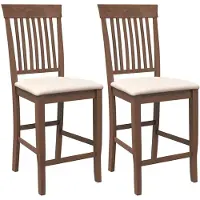 vidaXL Tabouret de bar avec coussin 2 pcs. Brun bois massif hévéa