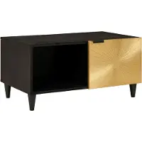 vidaXL Table basse noire et dorée 80 x 50 x 40 cm en aggloméré