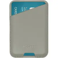 Accezz Porte-cartes en cuir - Compatible avec MagSafe et Qi2 - Light Grey