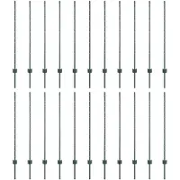 vidaXL Poteaux de clôture 22 pcs Vert 160 cm Acier