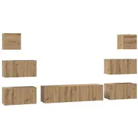 vidaXL Ensemble de meubles TV mural 8 pcs Artisan-Chêne Bois composite