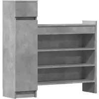 vidaXL Armoire à chaussures gris béton bois d'ingénierie