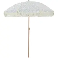 vidaXL Parasol de plage gris et blanc 160 x 160 x 196 cm