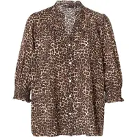 ONLY Chemisier 'ONLRAYA' beige foncé / noir / blanc