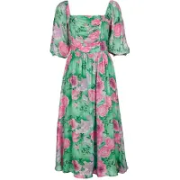 Banned Retro Robe longue Rockabilly de - Sandy Flower Dress - XS - 4XL - pour Femme - vert/rose - Taille 4XL