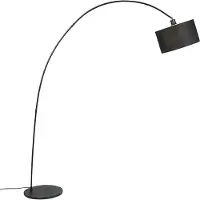 QAZQA Lampadaire d'arche moderne intelligent noir avec WiFi G95 - Vinossa