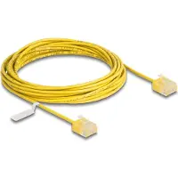DeLOCK Câble réseau RJ45 Cat.6 Ultra Slim UTP 5 m jaune, connecteurs courts