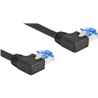 DeLOCK RJ45 NWK Cat.6A S/FTP links gewinkelt 0,5 m schwarz