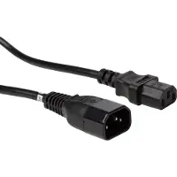 Velleman CÂBLE D'ALIMENTATION - NOIR - C14 + C13 - 1.8 m - H05VV-F 3G1.00 mm². (1.80 m, Type 26)