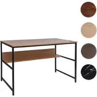 Mendler Bureau HWC-K80, table d'ordinateur table de travail tablette, métal MDF 120x60cm naturel
