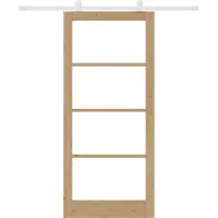 vidaXL Porte coulissante ORKDAL, 93 x 211 cm, en bois massif de pin et en verre, finition naturelle