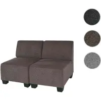 Mendler Modular Canapé 2 places Lyon, tissu/textile marron, sans accoudoirs