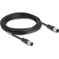 DeLOCK - Câble réseau - M12 (4 broches) (M) vers M12 (4 broches) (M) - 5.0m - 5 mm - S/FTP - CAT 5e - codage D - Noir (80849)