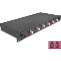 DeLOCK 19" LWL Spleißbox 6x LC DX OM4 1HE spleißfer. Kompl.