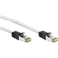 Goobay Câble patch CAT 8.1, S/FTP (PiMF), blanc, 0,25 m - Conducteur en cuivre sans oxygène (OFC) à 99,9 %, AWG 24, gaine de câble sans halogène (LSZH)