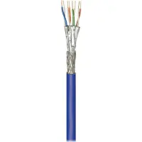 Goobay Câble réseau CAT 7A, S/FTP (PiMF), bleu, 500 m - Conducteur en cuivre (CU), AWG 22/1 (massif), gaine de câble sans halogène (LSZH)