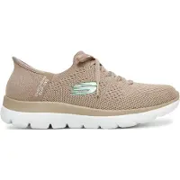 SKECHERS Baskets basses beige foncé / aqua