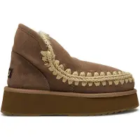 Mou pour femme. MU.FW681000A Bottines en cuir Mini Eskimo Platform marron (38), 8 à 10 cm, Aucun, Casuel, Gris, Taupe