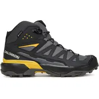 Salomon - Chaussures de randonnée en GORE-TEX - X Ultra 360 Mid GTX M Castlerock / Black / Spicy Mustard pour Homme - Taille 43 1/3 - Gris