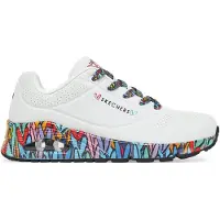 SKECHERS Baskets basses 'Uno - Ravaged Love' blanc