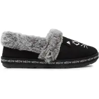 SKECHERS Bobs Too Cozy-Meow : Pantoufles pour femmes, modèle "Meow", couleur noire, idéal pour la maison et les moments de détente