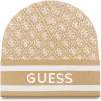 GUESS Bonnet 'SEVYN 4G LOGO BEANIE SWTR' beige / blanc