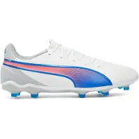 Puma KING MATCH FG/AG Blanc-Bluemazing-Flat Gris clair 41