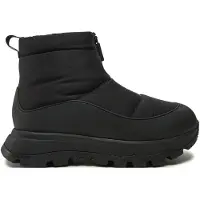 Original Brands Botttes FitFlop Femme Neo-D-Hyker Padded/Quilted Boot Short Zip All Black/Deep Gold-Taille 38
