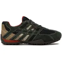 Geox Baskets basses 'UOMO SNAKE' anthracite / gris clair / gris foncé / orange foncé
